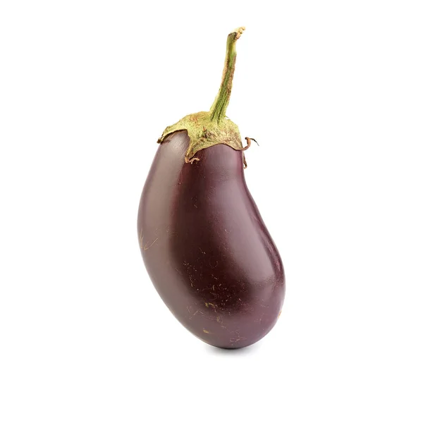 Aubergine Isolée Une Aubergine Fraîche Sur Fond Blanc Avec Chemin — Photo