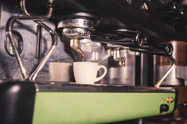 Espresso coffee maker close up