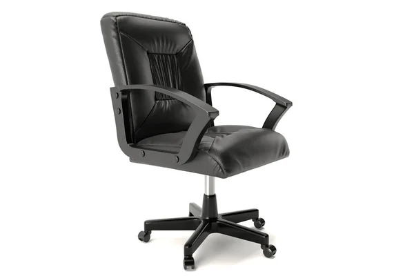 Czarne Skórzane Krzesło Biurowe — Zdjęcie stockowe