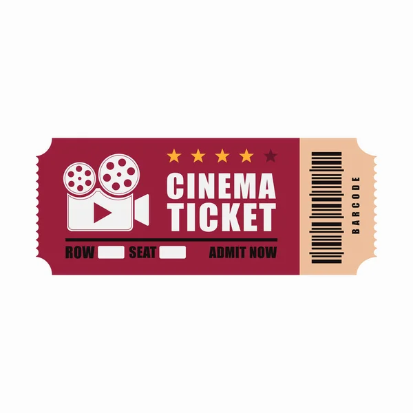 Layout Cinema Ticket Flat Style Realistic Template Vector Image — Stock Vector