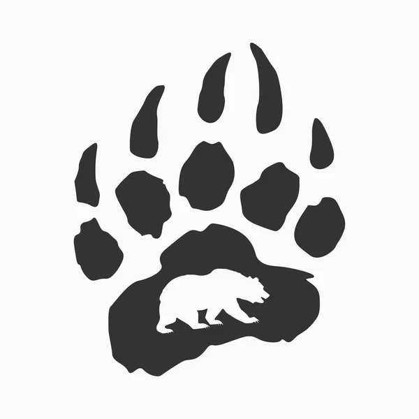 Bear trail, t-shirt afdrukken, vector logo — Stockvector