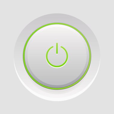 gri yuvarlak gerçekçi güç düğmesi, web öğesi