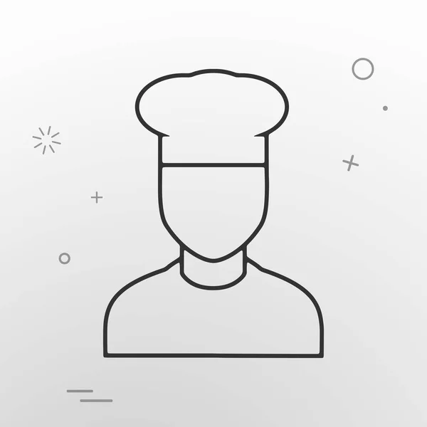 vector web icon, profession of a cook, man in chefs hat