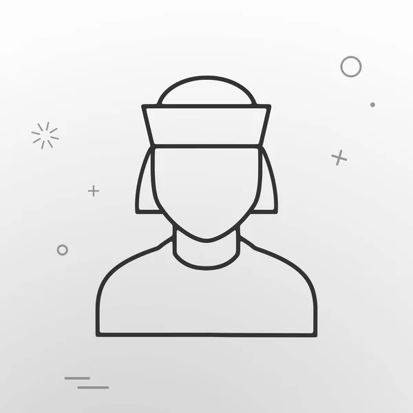 Ikona webové vektorové, povolání námořníka, Žena v klobouku moře — Stockový vektor