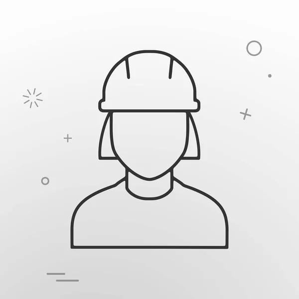 vektör web simgesi, mesleği mühendis Oluşturucu, inşaat kask içinde kadın