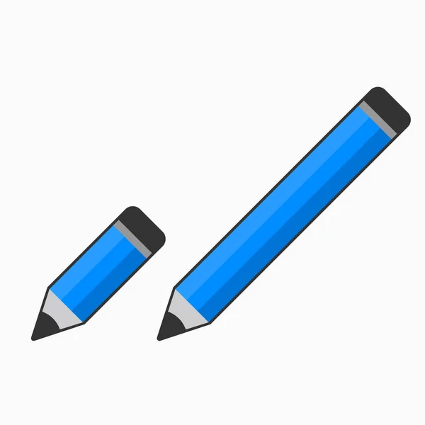 Mały i duży ołówek, ikona internetowa, papeteria — Wektor stockowy