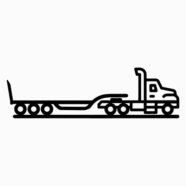 トロールトレーラーが付いているトラック、特大貨物の交通機関 — ストックベクタ