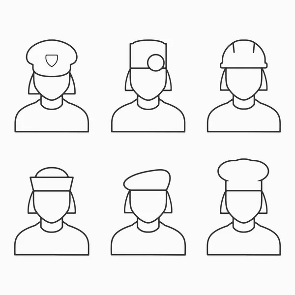 kadın meslek Web simgeleri vektör seti