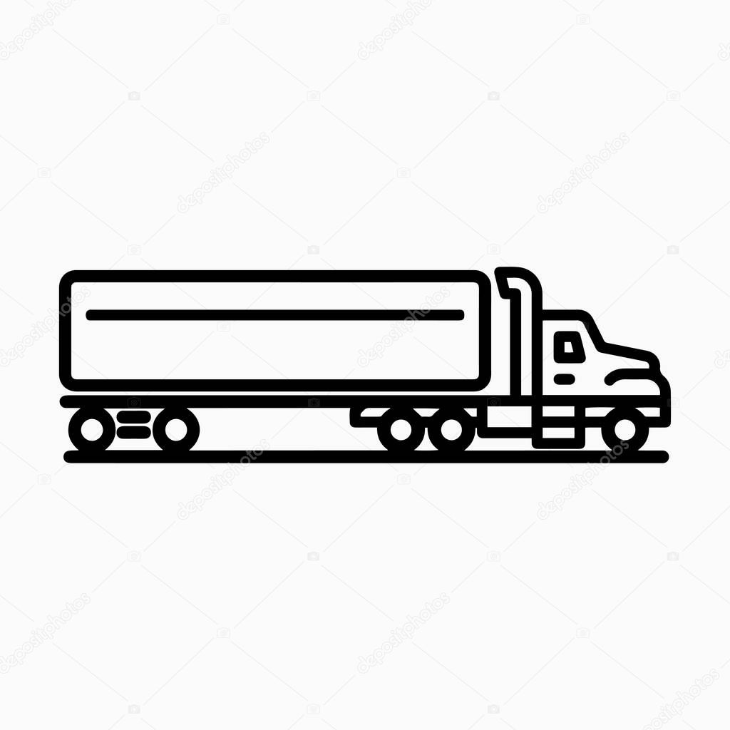truck length, car with trailer, vector icon