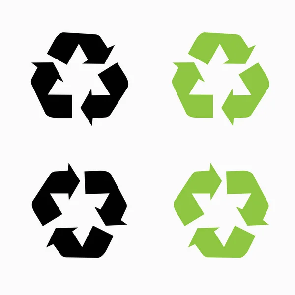 Panneau de recyclage, flèches vertes, éco icône — Image vectorielle