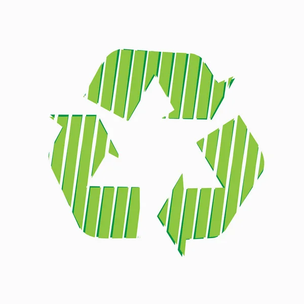 Újrafeldolgozási jel, zöld nyilak, Eco ikon — Stock Vector