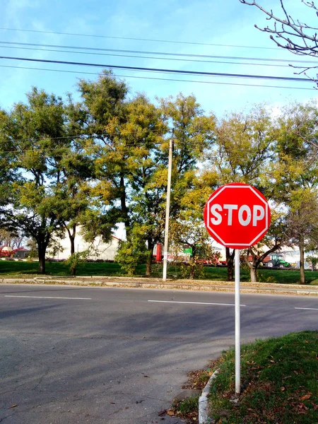 Road stop sign — Stock Photo, Image