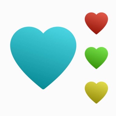 vektör çok renkli, degrade kalp işaretleri kümesi