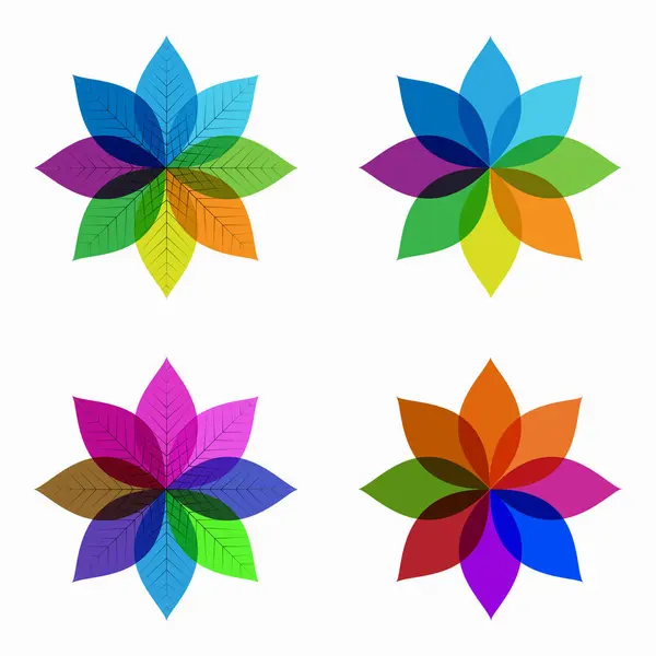 set vektör renkli yaprakları, tebrik kartı, güzel resim