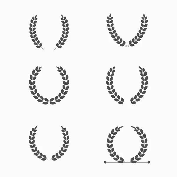 Couronne de laurier sertie, icône vectorielle, emblème sportif — Image vectorielle