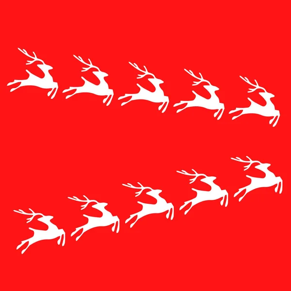 在红色背景被隔绝的白色驯鹿 — 图库矢量图片
