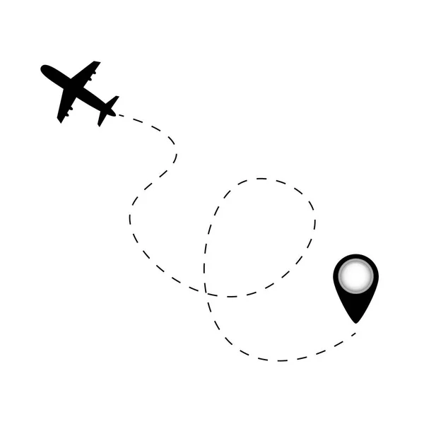 Trajectória da linha do avião — Vetor de Stock