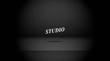 Boş karanlık siyah renk stüdyo