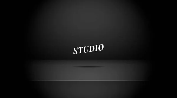 Empty darkened black color studio — Stock Vector