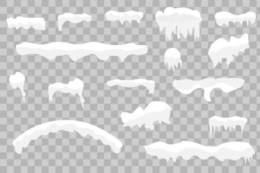 Kar kapaklar, kartopu ve snowdrifts ayarla. .