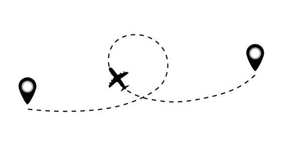 Ruta de la línea del avión — Vector de stock