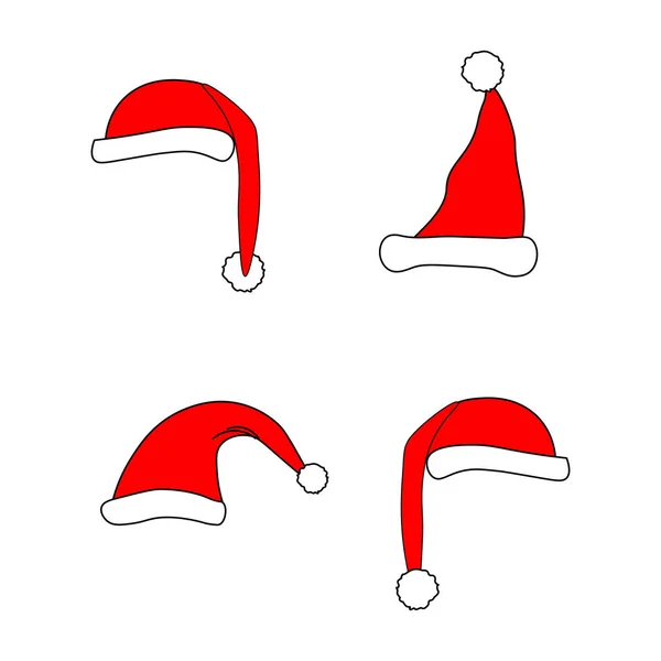 Santa Navidad sombrero vector ilustración . — Vector de stock