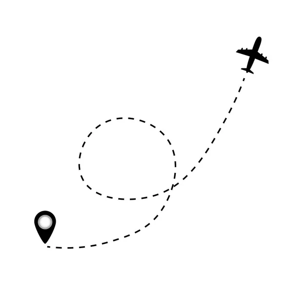 Airplane line path — Stock Vector