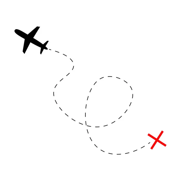 Ruta de la línea del avión — Vector de stock