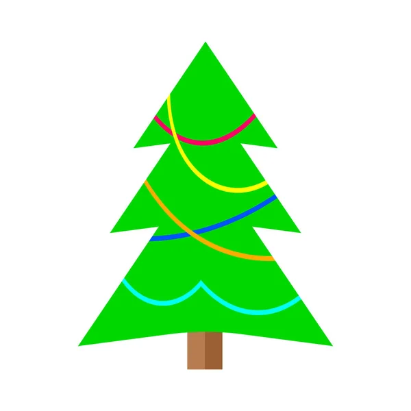 Inverno colorido cartoon árvore de Natal — Vetor de Stock