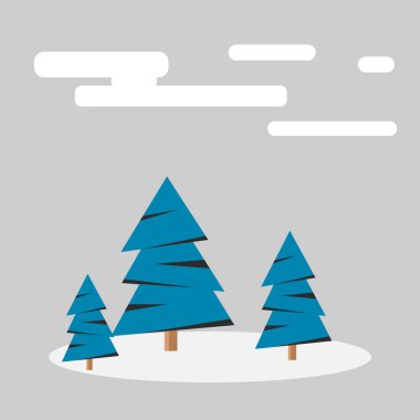 Karlı kış ormanı