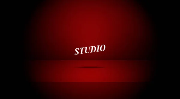 빈 어두운된 붉은 색 스튜디오 — 스톡 벡터