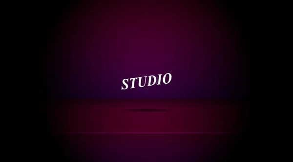Empty darkened color studio — Stock Vector
