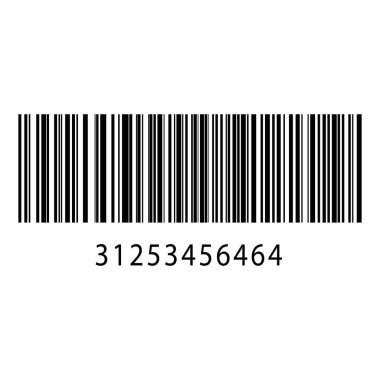 Realistic barcode set icon clipart