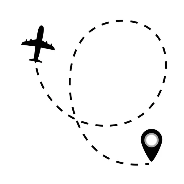 Airplane line path — Stock Vector