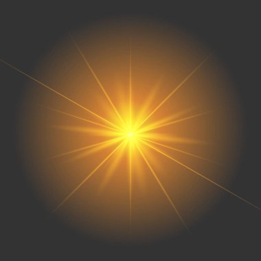 Altın gowing ışık efekti