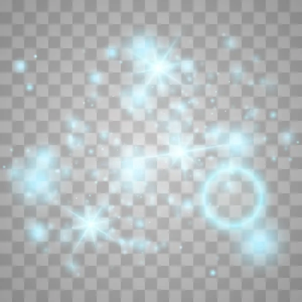 スパークスは 特別な照明効果をキラキラします 透明な背景の上で輝きをベクトルします クリスマスの抽象的なパターン 輝く魔法の塵粒子のベクトル図 Eps10 — ストックベクタ