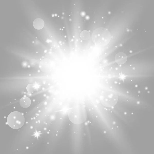 Efecto de luz brillante con chispas — Vector de stock