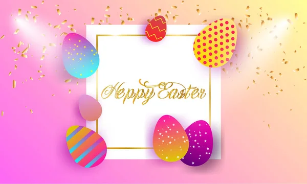 Happy Easter lettering background — Stock Vector