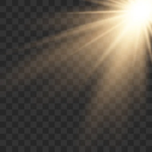 Solljus lins utflytning ljus — Stock vektor