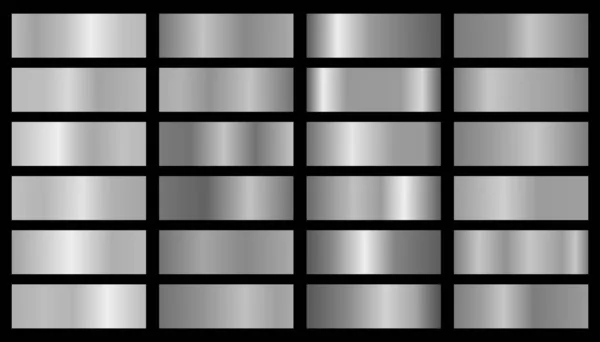 Набор градиентов векторного серебра — стоковый вектор