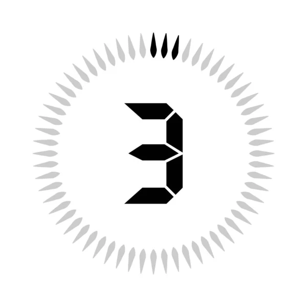 De timer van 3 minuten of seconden — Stockvector