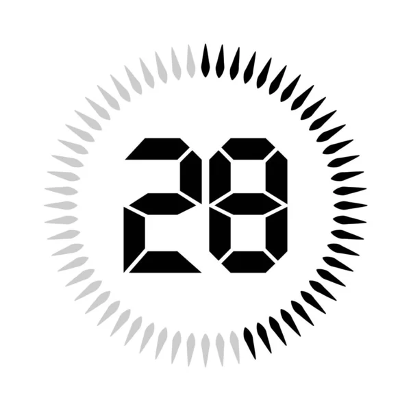 The 28 minutes or seconds timer — Stock Vector