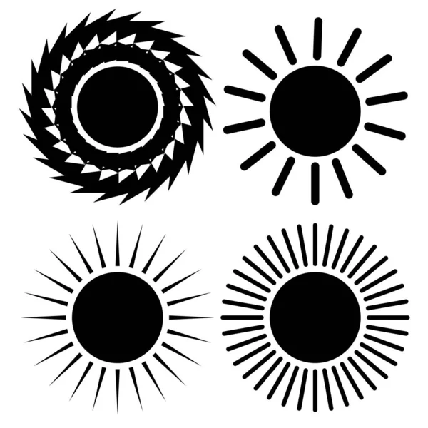 Schwarze Sonnensymbole untergegangen — Stockvektor