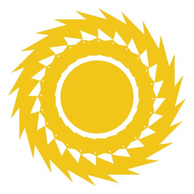 Güneş simgesi. Trendy yaz sembolü