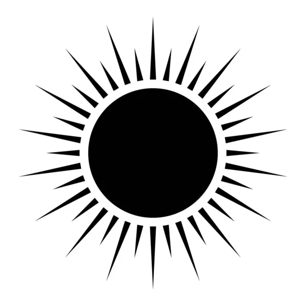 Zwarte zon pictogram. — Stockvector