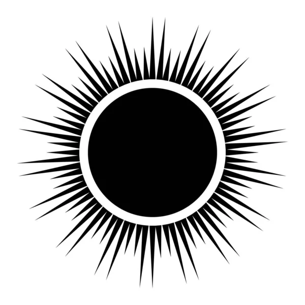 Black sun icon. — Stock Vector