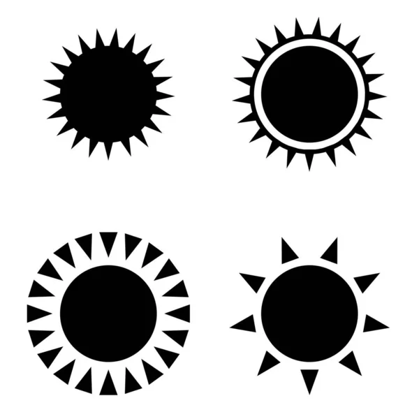 Black Sun icon set — Stock Vector