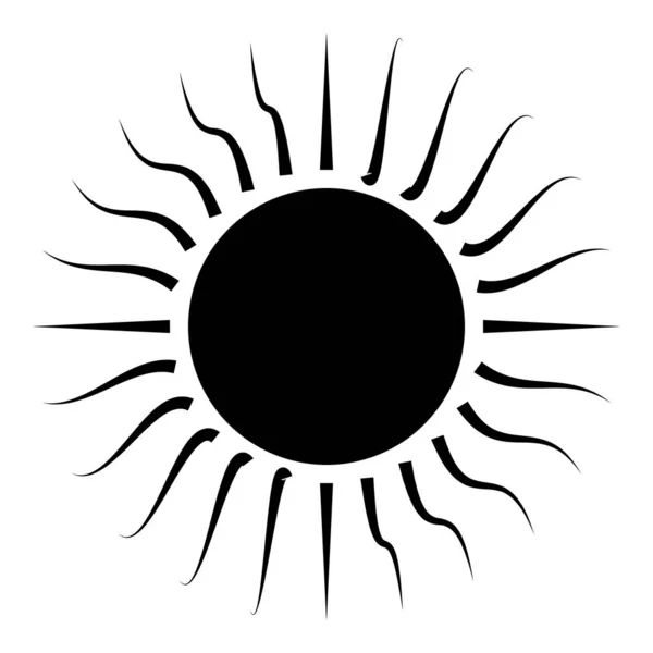 Zwarte zon pictogram. — Stockvector