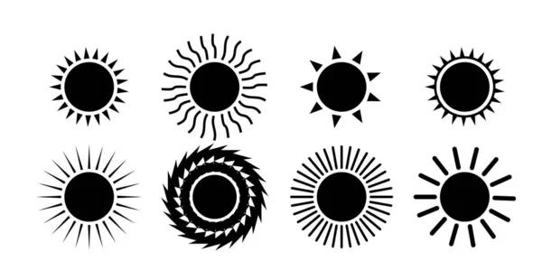 Sol ikon på hvid baggrund – Stock-vektor