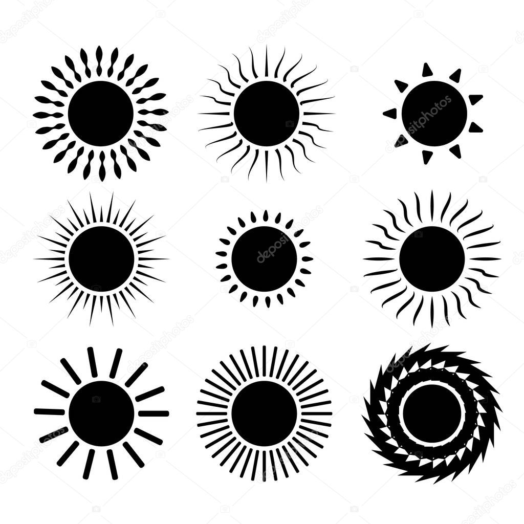Black Sun icon set